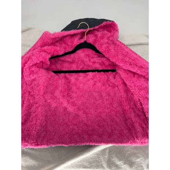 Limited too Girls Reversible Puffer Jacket With Hood & Pink Fuzzy Lining Size8 - Picture 5 of 8